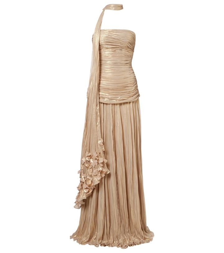 Photo: Marmar Halim Dayana pleated scarf-detail bustier gown