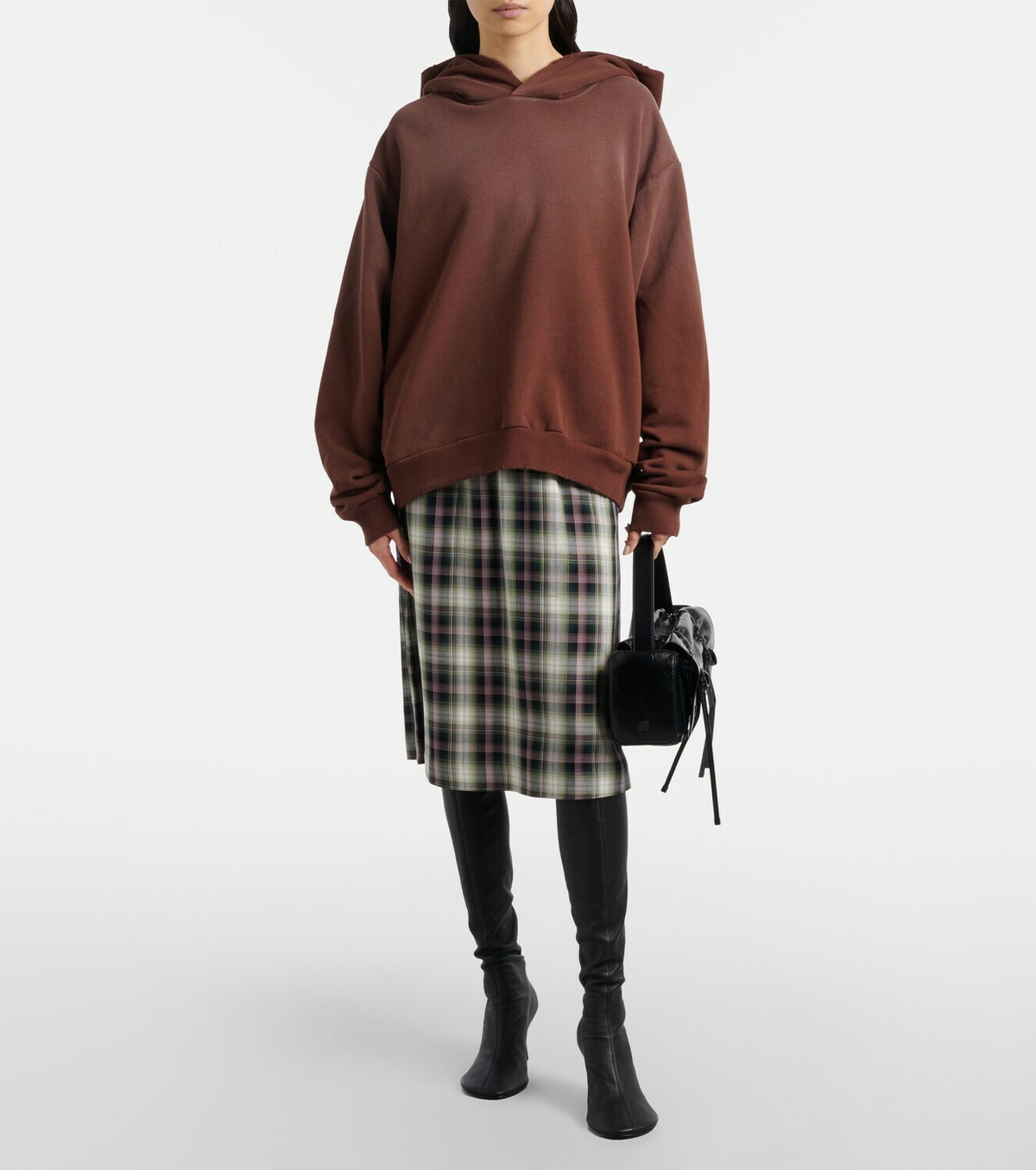 Acne Studios Logo cotton-blend fleece hoodie