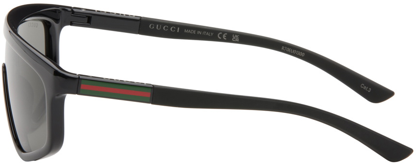 Gucci Shield Sunglasses in Black Hue NEW GG1650S 001 GUCCI BLACK SHIELD WOMEN GUCCI SUNGLASSES | eBay main image 3