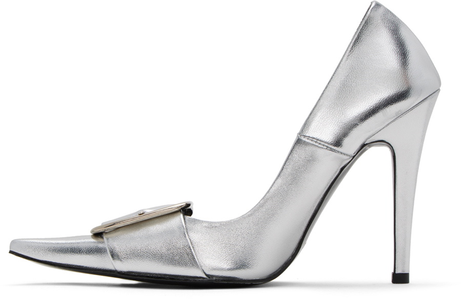 Pushbutton Silver Strap Detail Pumps