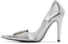 Pushbutton Silver Strap Detail Pumps