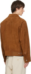 AMI Paris Tan Leather Trucker Jacket