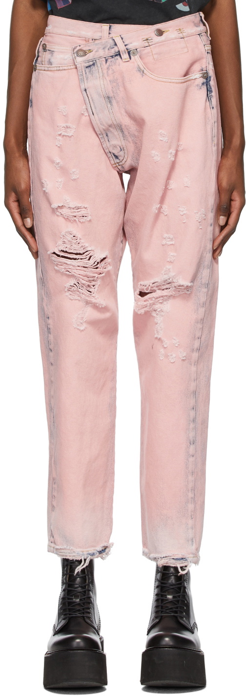 R13 Pink Crossover Jeans R13