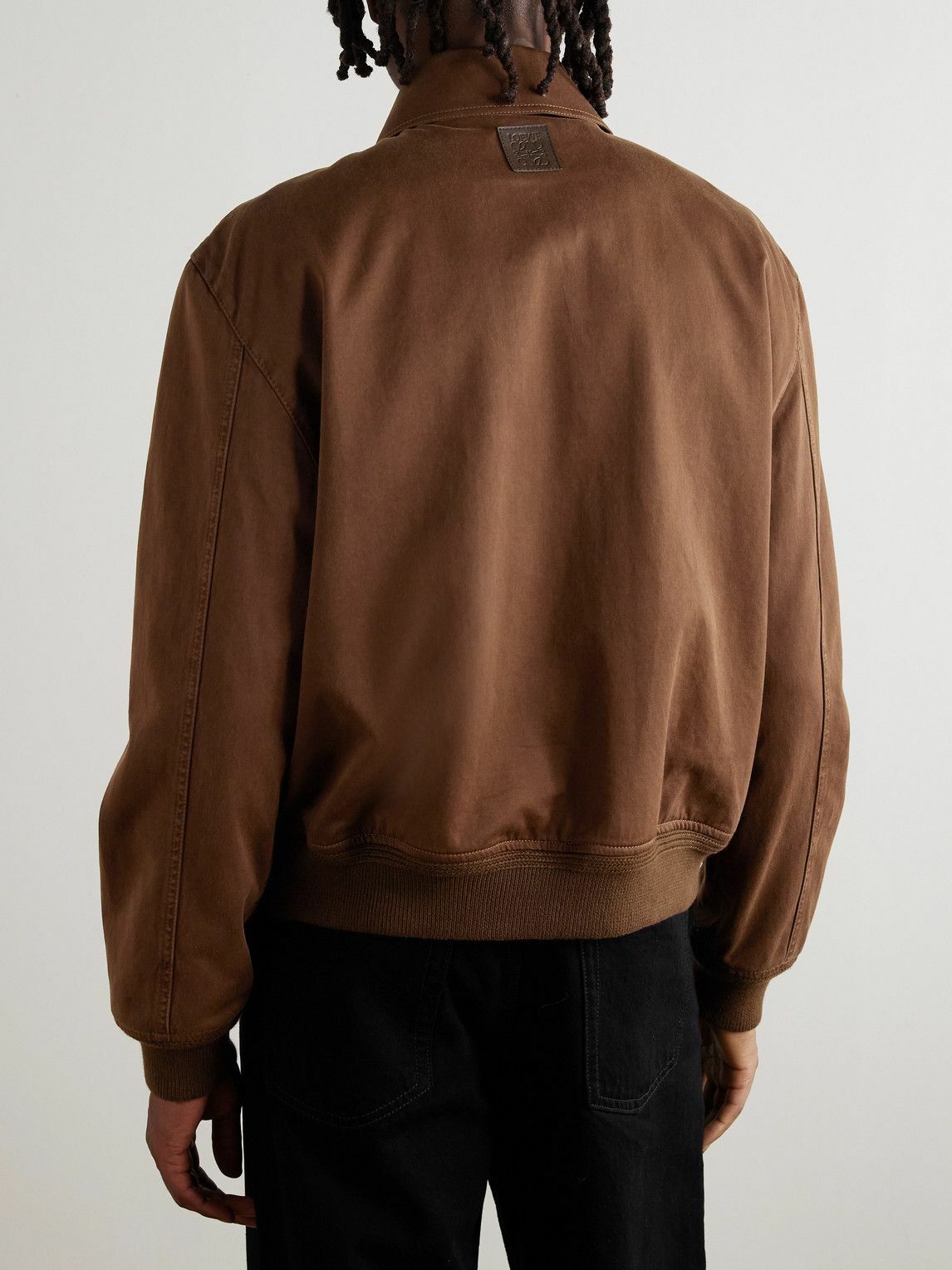 LOEWE - Logo-Appliquéd Cotton-Twill Jacket - Brown