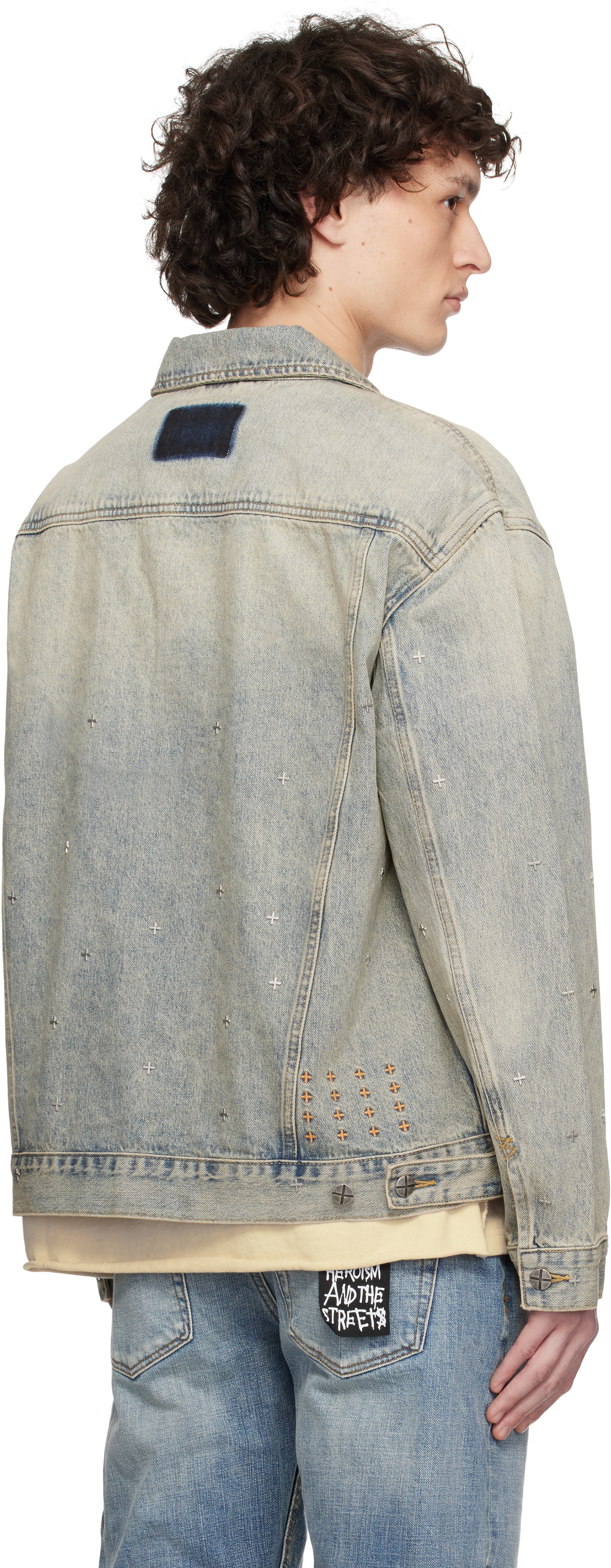 Ksubi Blue Oh G Stagelight Metalik Denim Jacket Ksubi