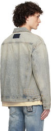 Ksubi Blue Oh G Stagelight Metalik Denim Jacket