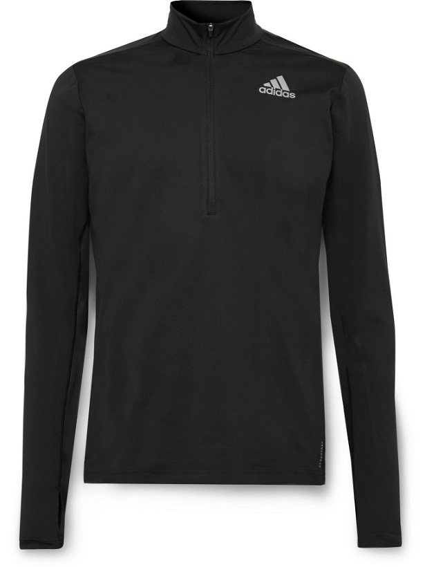 Photo: adidas Sport - Own The Run Recycled Primegreen Half-Zip Top - Black