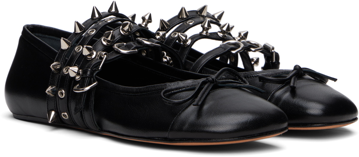 ABRA Black Spike Ballerina Flats ABRA