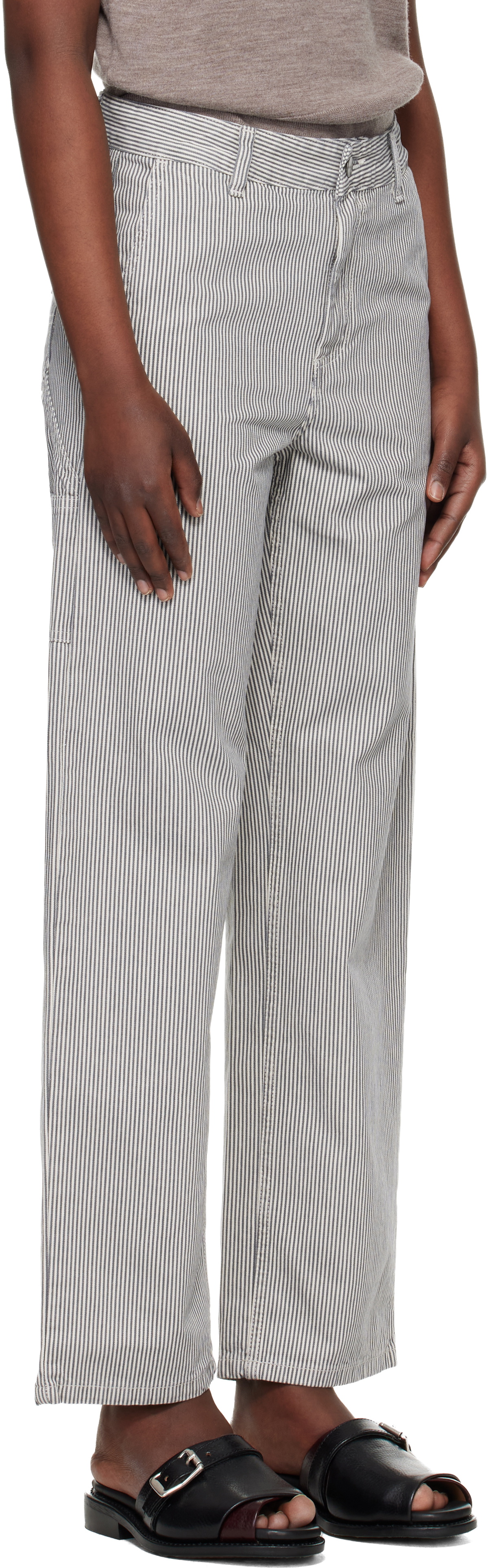 Carhartt Work In Progress Gray Mercer Stripe Jeans