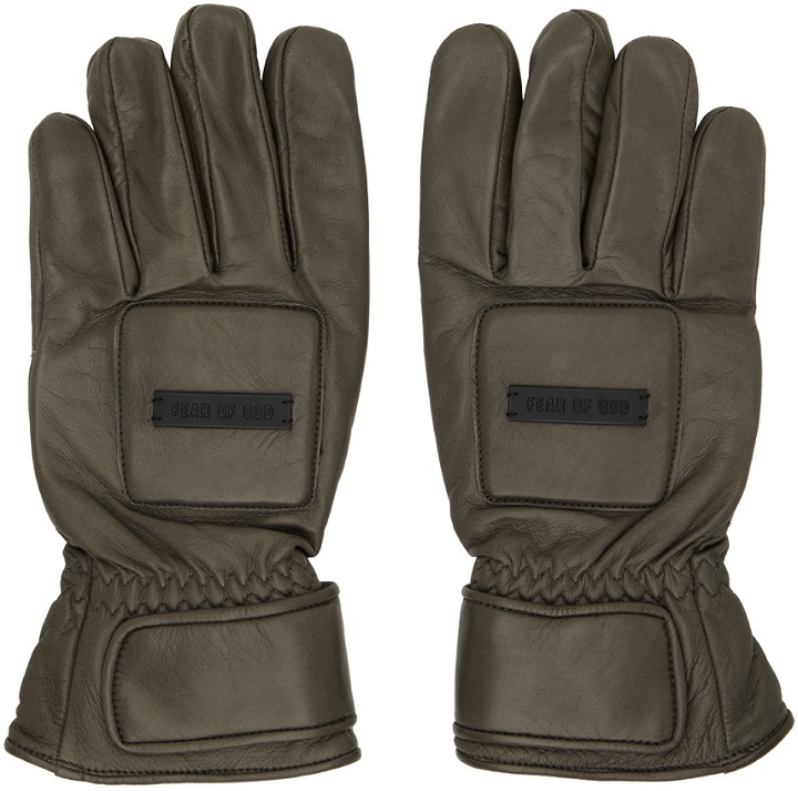 Photo: Fear of God Brown Leather Driver Gloves