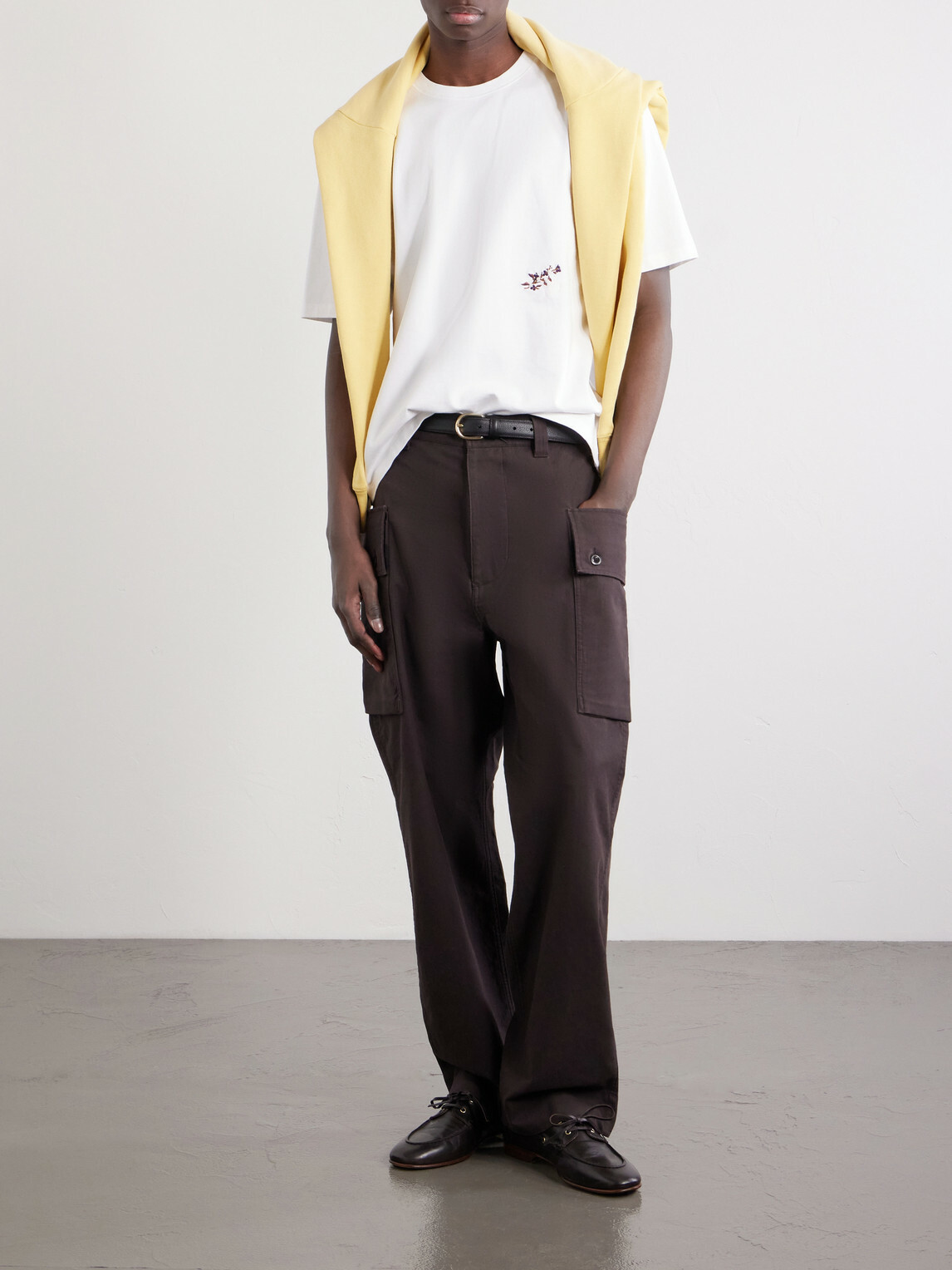 Drake's - Blackthorn Embroidered Cotton-Jersey T-Shirt - White