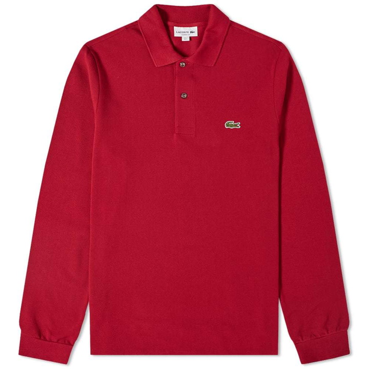 Photo: Lacoste Long Sleeve Classic Pique Polo Bordeaux