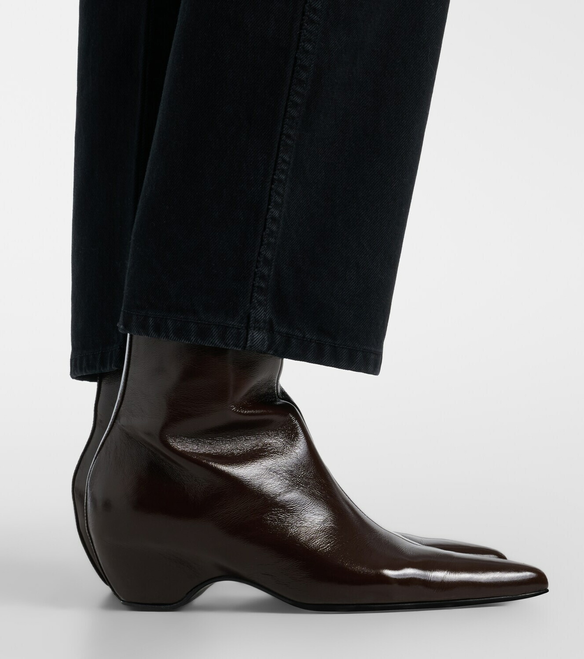 Khaite Sybil leather ankle boots