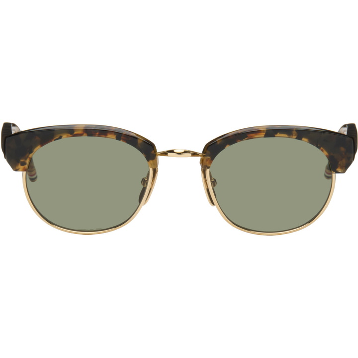 Photo: Thom Browne Brown Acetate & Titanium Oval Sunglasses
