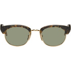 Thom Browne Brown Acetate & Titanium Oval Sunglasses