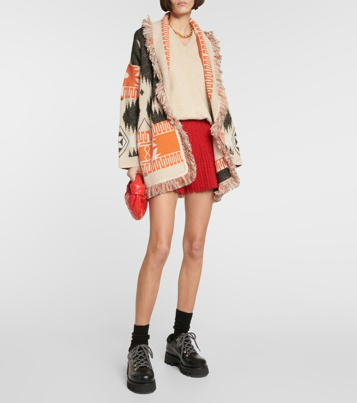 Alanui - Icon jacquard cashmere and linen cardigan