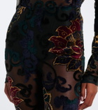 Etro Devoré floral sheer flared pants