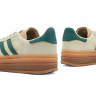 Adidas Women's Gazelle Bold W Sneakers in Cream White/Collegiate Green