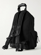Y-3 - Logo-Embroidered Leather-Trimmed Cotton-Canvas Backpack - Black