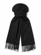 Loro Piana - Logo-Embroidered Fringed Herringbone Cashmere Scarf