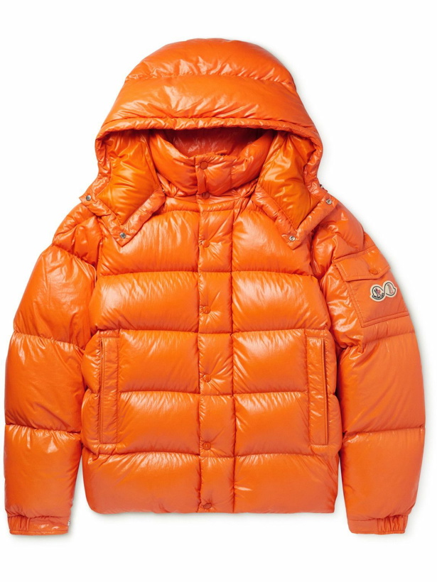 Photo: Moncler - Maya 70 Logo-Appliquéd Quilted Shell Hooded Down Jacket - Orange