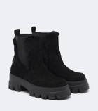 Bogner Sapporo shearling-trimmed suede ankle boots