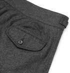 Rubinacci - Manny Tapered Pleated Mélange Stretch-Wool and Cashmere-Blend Trousers - Men - Charcoal
