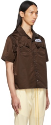Rhude SSENSE Exclusive Brown Nylon Mechanic Shirt
