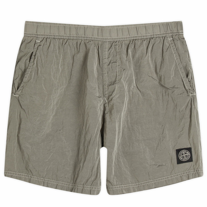 Photo: Stone Island Men's Nylon Metal ECONYL Swim Shorts in Pearl Grey