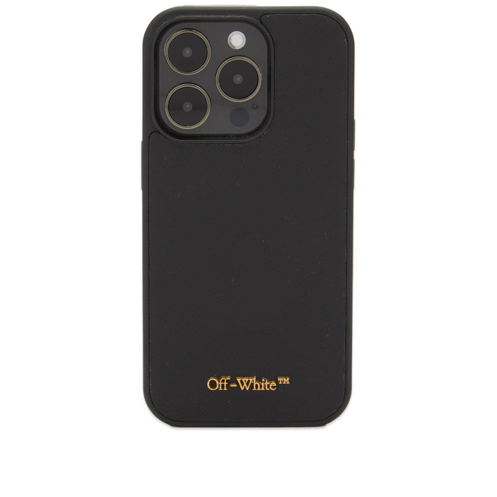 Photo: Off-White Men's OW Lettering iPhone 14 Pro Case in Black