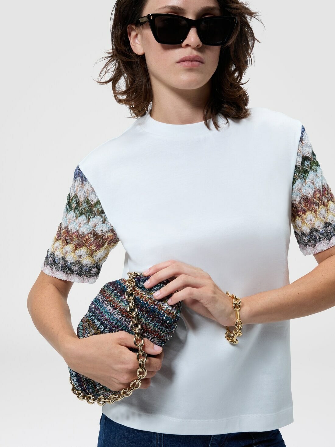 Missoni - Pouch with sequins and shoulder strap, Women, Multicoloured