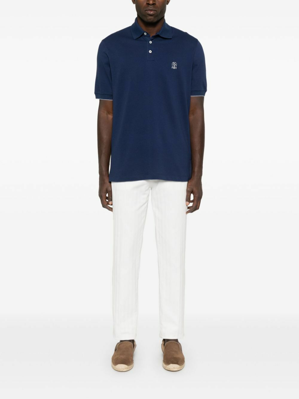 Brunello Cucinelli Logo-Print Polo Shirt