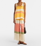 Eres Sorbets striped silk twill top