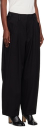 Y's Black U-Double Tuck Wide Trousers