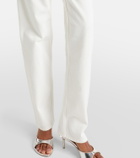 Area Distressed embellished wide-leg jeans