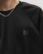 Needles Track Crew Neck Shirt   Poly Smooth Black Sweatshirts