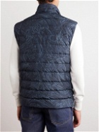 Etro - Logo-Embroidered Paisley-Print Quilted Shell Down Gilet - Blue