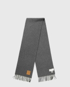 Ganni Double Face Wool Solid Scarf Grey Women