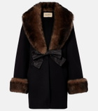 Valentino Shearling-trimmed wool and cashmere peacoat