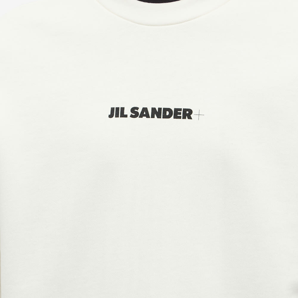JIL SANDER+ LOGO 23SS SWEATアイボリー Jil Sander Men's Long Sleeve Logo T-Shirt in Dark Sand Jil