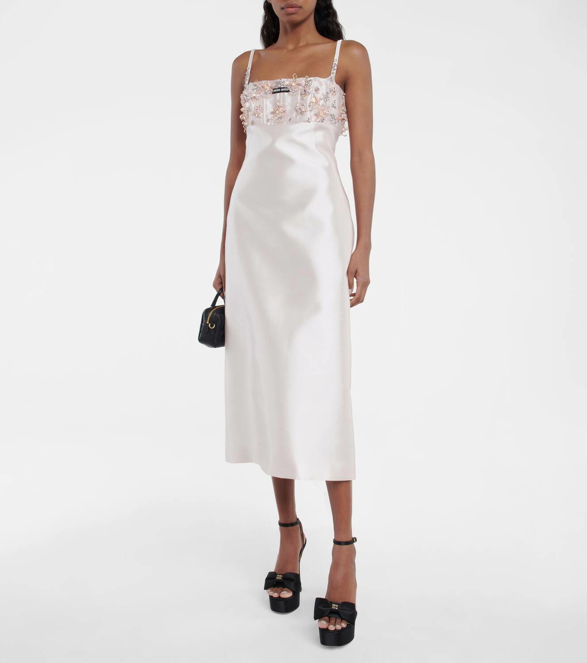 スカート MIU MIU Mohair canvas dress White Miu Miu Miu Miu Women Mohair Canvas Dress | luosophy