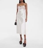 Miu Miu Embellished silk and wool midi dress
