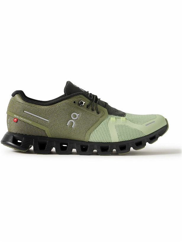 Photo: ON - Cloud 5 Rubber-Trimmed Mesh Sneakers - Green