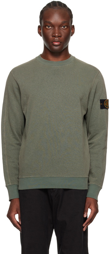 Photo: Stone Island Khaki Patch Sweatshirt