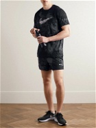 Nike Running - Run Division Stride Printed Dri-FIT Drawstring Shorts - Black