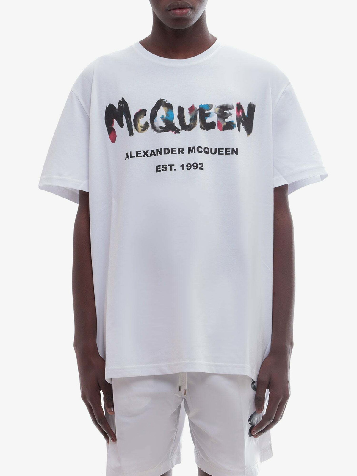 【送料&関税込】Alexander McQueen T-shirt In White Cotton 23752055_53835619_600.jpg