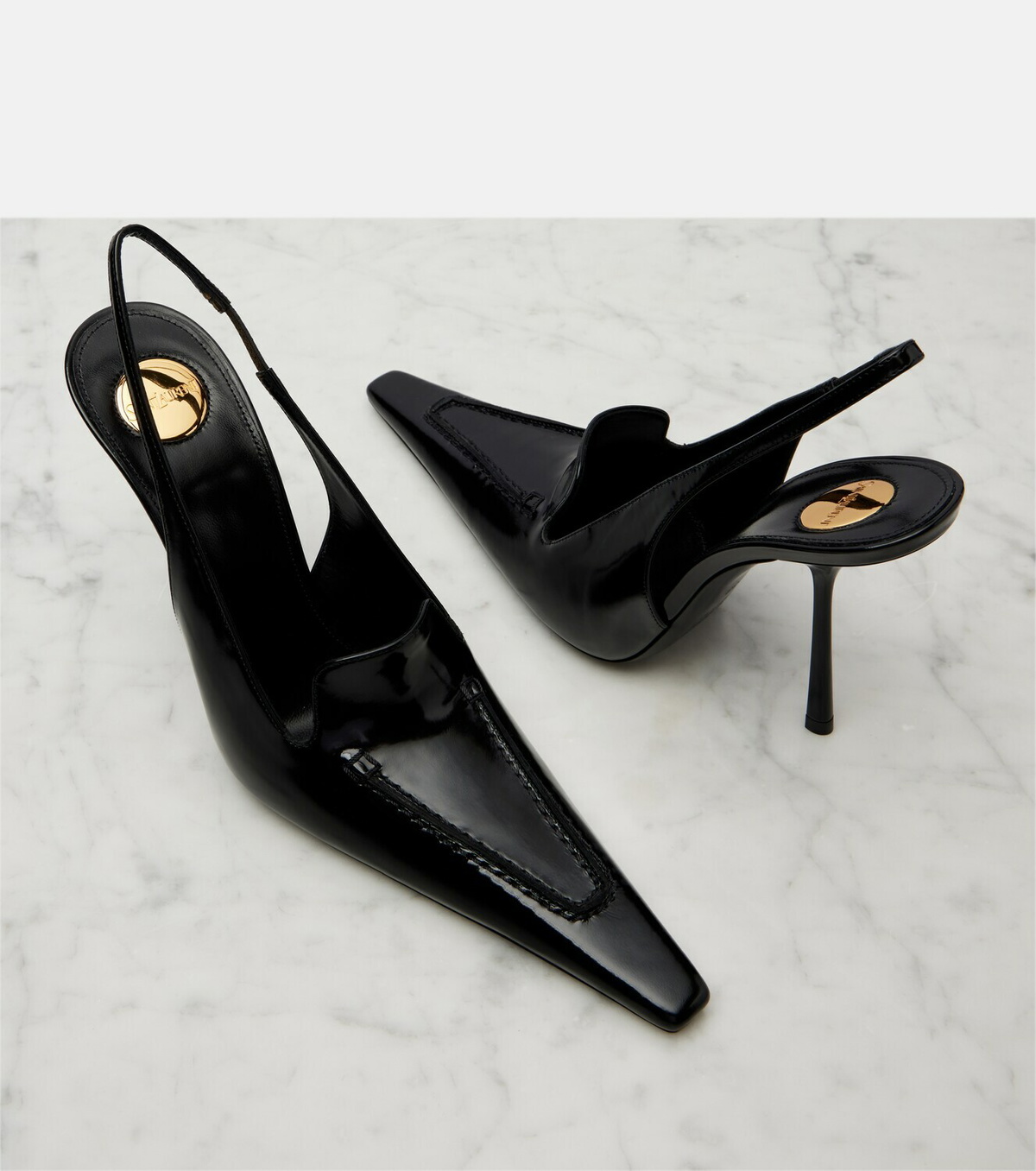 Saint Laurent Voltaire patent leather slingback pumps