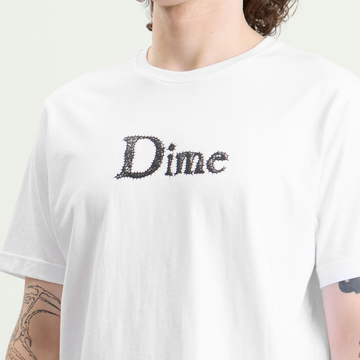 Dime Men's Classic Spiked T-Shirt in White