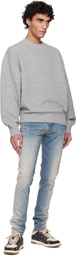 AMIRI Gray MA Quad Oversized Crew Sweatshirt