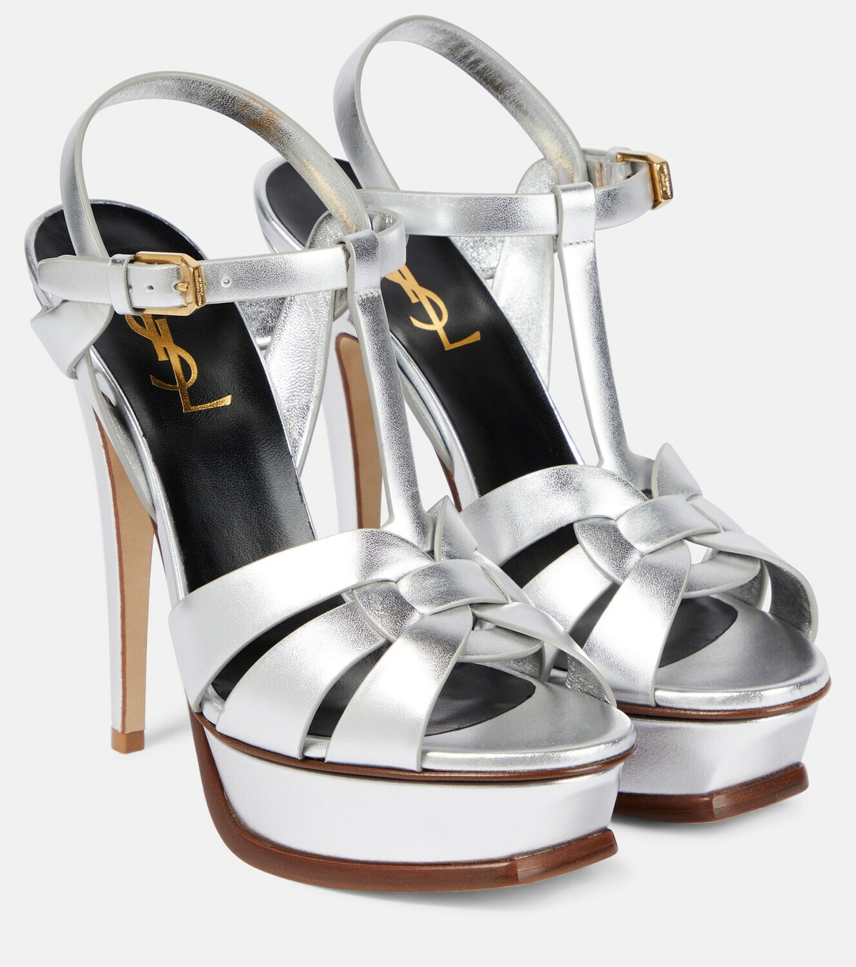 Saint Laurent - Tribute 105 leather platform sandals Saint